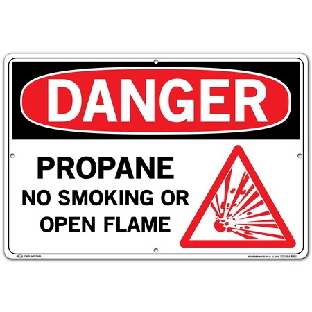 Vestil Aluminum Sign, 12-1/2" H, 18-1/2" W, Rectangle, English, SI-D-70-D-AL-080 SI-D-70-D-AL-080